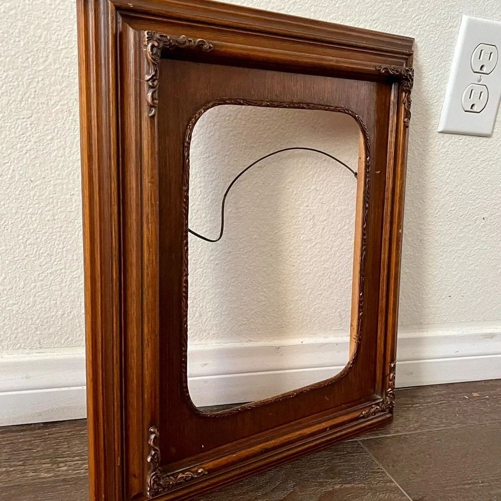Vintage Ornament Wooden Frame Features Decorative Corner Frame 13/16 Inches